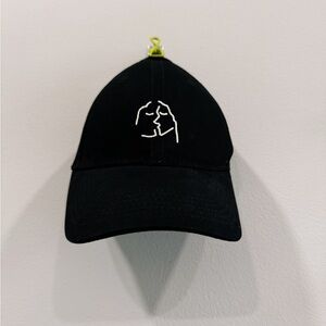 Black Cap with Minimalist Embroidery